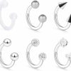 Dyknasz Dyknasz 16G Surgical Steel Septum Rings Retainers Helix Tragus Lip Hoop Ring Horseshoe Barbell Earring With Clear Diamond Cz Body Piercing Jewelry 8Mm 10Mm For Women Men | Body Piercing Barbells