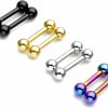 Zysta Stainless Steel 14G Body Piercing Barbells Silver Gold Black Rainbow Color 8Mm Post Studs Earring Nipple Nose Tongue Helix Tragus Cartilage Labaret Medusa Lip Eyebrow Straight Bar 4Mm Ball Screw | Body Piercing Barbells