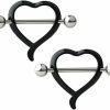 Ruifan Ruifan Nipple Shield Rings Barbell Barbells Dangle Love Heart 316L Surgical Steel Body Piercing14 Gauge Sold As Pair | Body Piercing Barbells