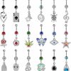 ILGANT Ilgant 18Pcs Belly Button Ring 14G Dangling Dangle Belly Button Rings Navel Rings Piercing Jewelry For Women Girls | Body Piercing Barbells