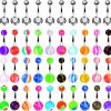 BodyJ4You Bodyj4You 60Pc Belly Button Ring Set 14G Mix Cz Steel Acrylic Bioflex Banana Bar Body Piercing Jewelry | Body Piercing Barbells