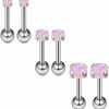 Ruifan Ruifan 18G Opal Externally Threaded Stainless Steel Tragus Earrings For Women Helix Earring Stud Body Jewelry Piercing Set 2-4Mm 3Pairs | Body Piercing Barbells