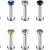 Ruifan Ruifan Mix Color Cz Internally Threaded Labret Monroe Lip Ring Tragus Nail Helix Earring Stud Piercing Jewelry 16G 10Pcs | Body Piercing Barbells