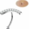 MILACOLATO Milacolato 14G Belly Button Ring Hypoallergenic 925 Sterling Silver Bar Navel Ring 18K Gold Plated Cubic Zirconia Reverse Curved Barbell Belly Piercing Jewelry 8/10/12Mm | Body Piercing Barbells