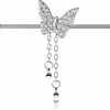 OUFER Oufer Butterfly Industrial Piercing Jewelry,14G Surgical Steel Industrial Barbells, Chain Industrial Earrings, Industrial Bar For Women | Body Piercing Barbells