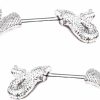 Body Accentz Nipple Ring Bars Snake Body Jewelry Pair 14 Gauge Shield | Body Piercing Barbells