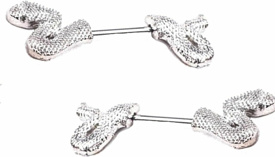 Body Accentz Nipple Ring Bars Snake Body Jewelry Pair 14 Gauge Shield | Body Piercing Barbells