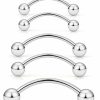 Ocptiy Ocptiy 20G 16G 14G 12G Eyebrow Rook Daith Piercing Jewelry 316L Surgical Steel Vertical Lip Labret Belly Button Ring Snake Eyes Tongue Ring Curved Barbell 6Mm(1/4\") 8Mm(5/16\") 10Mm (3/8\") 12Mm(1/2\") | Body Piercing Barbells