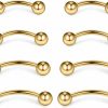 Ruifan Ruifan 14G Surgical Steel Eyebrow Snake Eye Tongue Navel Belly Ring Body Piercing Jewelry 8Pcs | Body Piercing Barbells