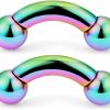 Ftovosyo Ftovosyo Pa Rings 316L Surgical Steel Internally Threaded Bent Curved Barbell For Women Men Cr Ear Gauges Earrings 2G 4G 6G 8G 12Mm/16Mm 1 Pair, Color Rainbow | Body Piercing Barbells