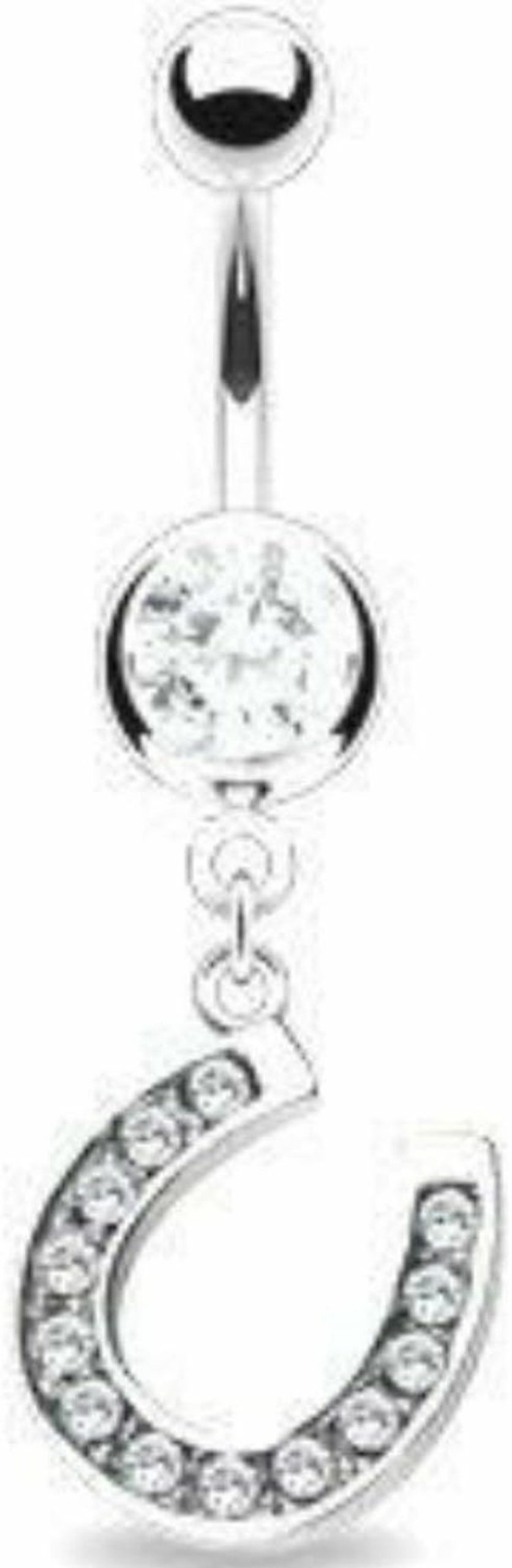 Body Accentz Body Accentz Belly Button Ring Navel Horseshoe Body Jewelry 14 Gauge Horse Shoe | Body Piercing Barbells