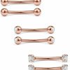 Ruifan Ruifan 3 Pairs 16G Clear Cz Ball Curved Barbell Eyebrow Belly Lip Tragus Ring Piercing Jewelry 6Mm-10Mm | Body Piercing Barbells