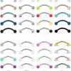 Oufksiyy Oufksiyy 48Pcs 14G Glow In The Dark Snake Eyes Tongue Rings Surgical Steel Curved Barbell Nipplerings Nipple Ring Body Piercing Jewelry For Women Men Long Barbell Bridge Tongue Rings | Body Piercing Barbells