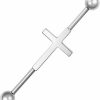 Forbidden Body Jewelry Forbidden Body Jewelry 14G 38Mm (1.5 Inch) Surgical Steel Sideways Cross Industrial Piercing Barbell | Body Piercing Barbells