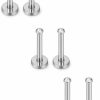 Ruifan Ruifan Round Clear Cz Gem Internally Threaded Labret Monroe Lip Ring Tragus Nail Helix Earring Stud Barbell Piercing Jewelry Bar 6-10Mm 16G 6Pcs | Body Piercing Barbells