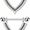 CM Crareesi Mania Cm Crareesi Mania Teardrop Nipple Shield Rings 316L Stainless Steel Nipple Piercing Jewelry 14G Nipple Retainer Barbells Body Piercing For Women 2Pcs Double Clear Cz Paved Nipple Bars | Body Piercing Barbells