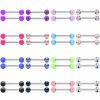 Cisyozi Cisyozi 14G Glow In Dark Tongue Nipple Rings 316L Surgical Steel Hypaollergenic Long Straight Barbells Pearl Nipplerings Rings Piercing Jewelry For Women Men 14Mm 16Mm 19Mm 22Mm Bar 24 Pairs | Body Piercing Barbells