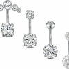 FECTAS Fectas Belly Button Rings Surgical Steel For Women Girls Navel Belly Rings Piercing Ring Jewelry Pack Kit 14G | Body Piercing Barbells