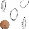 JeryWe Jerywe 3Pcs 14G Clicker Belly Button Rings For Women Surgical Steel Belly Button Piercing Silver Gold Rose Gold Belly Ring Belly Button Bars 10/12Mm Belly Piercing Jewelry | Body Piercing Barbells