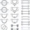 Vsnnsns Vsnnsns 14G Nipple Rings Nipplering For Women 14Mm Stainless Steel Captive Nipple Rings Tongue Ring Piercing Barbell Hoop Nipple Rings Body Piercing Jewelry | Body Piercing Barbells