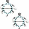 IPINK Ipink- Pair Of Turtle Design With Aqua Gems Nipple Shields 14G | Body Piercing Barbells