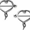 Pierced Owl Pierced Owl Stainless Steel Octopus Tentacle Heart Nipple Shields, Sold As Pair | Body Piercing Barbells