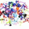 CrazyPiercing Crazypiercing Wholesale 80 Flexible Lip Tongue Eyebrow Bar Rings Barbell Piercing Body Jewelry Multicolor | Body Piercing Barbells