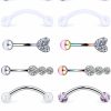 Jenxnjsjo Jenxnjsjo Rook Piercing Jewelry Eyebrow Rings Rook Earrings Eyebrow Piercing Jewelry Vertical Labret Lip Jewelry Curved Barbell Eyebrow Piercing Eyebrow Ring Rook Eyebrow Jewelry Curved Barbell 16G | Body Piercing Barbells