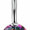 limerencia Limerencia G23 Titanium Belly Button Rings Hypoallergenic Medical Implant Grade 14G Teardrop Cz Belly Navel Rings Piercing Belly Bars | Body Piercing Barbells