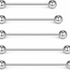 Ruifan Ruifan 5-10Pcs 16 Gauge Mix Sizes Industrial Barbell Cartilage Earring Body Piercing Jewelry 28Mm 32Mm 35Mm 38Mm 40Mm | Body Piercing Barbells