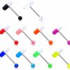 Melighting Melighting 10Pcs Pill Tongue Ring Barbell 14G Surgical Steel Tongue Rings With Mix-Color Uv Shaped Tongue Piercings Tongue Ring With Ball Piercing Jewelry For Women Men Set 16Mm | Body Piercing Barbells