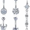 DIVINA VITAE Divina Vitae 5Pcs Belly Button Piercing, Belly Button Ring Surgical Stainless Steel Belly Button Rings Shiny Belly Button Piercing Jewelry | Body Piercing Barbells