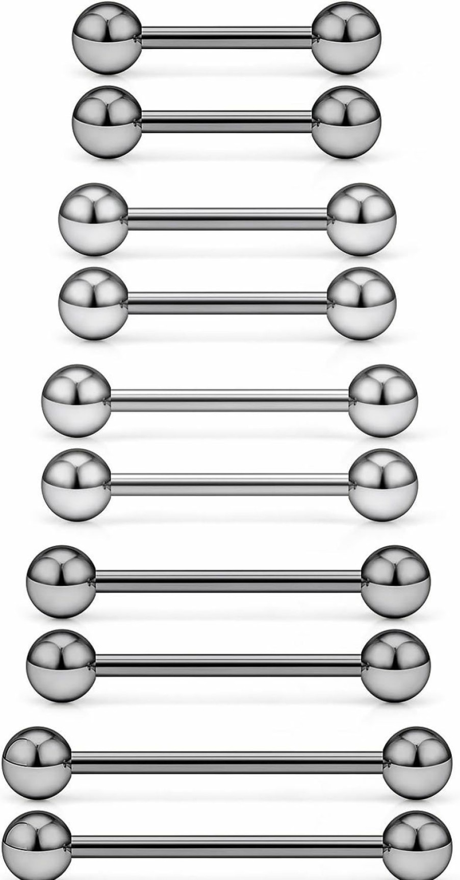 Kwoencxi Kwoencxi 14G G23 Titanium Hypaollergenic Tongue Rings Nipple Piercing Jewelry Externally Threaded Bar Nipple Tongue Shield Barbells Ring Body Piercings Jewelry For Women Men 12Mm 14Mm 16Mm 19Mm 22Mm | Body Piercing Barbells