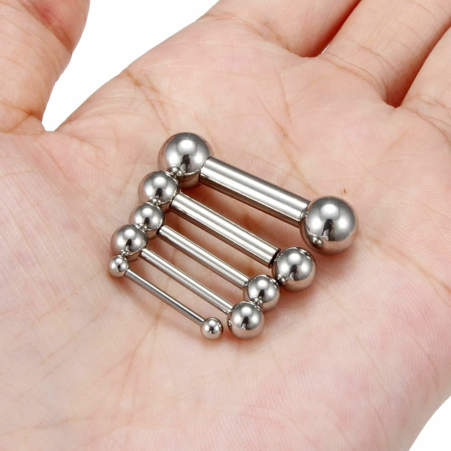 Ocptiy Ocptiy 16G 14G 12G 8G 6G 4G 2G Tongue Rings Nipple Piercings Pa Ring 316L Surgical Stainless Steel Internally Threaded Straight Barbells Prince Albert Piercing Jewelry Stretching Kit 12Mm-16Mm | Body Piercing Barbells