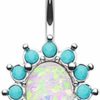 Body Accentz Body Accentz Belly Button Ring Navel Elegant Opal Turquoise 14G | Body Piercing Barbells