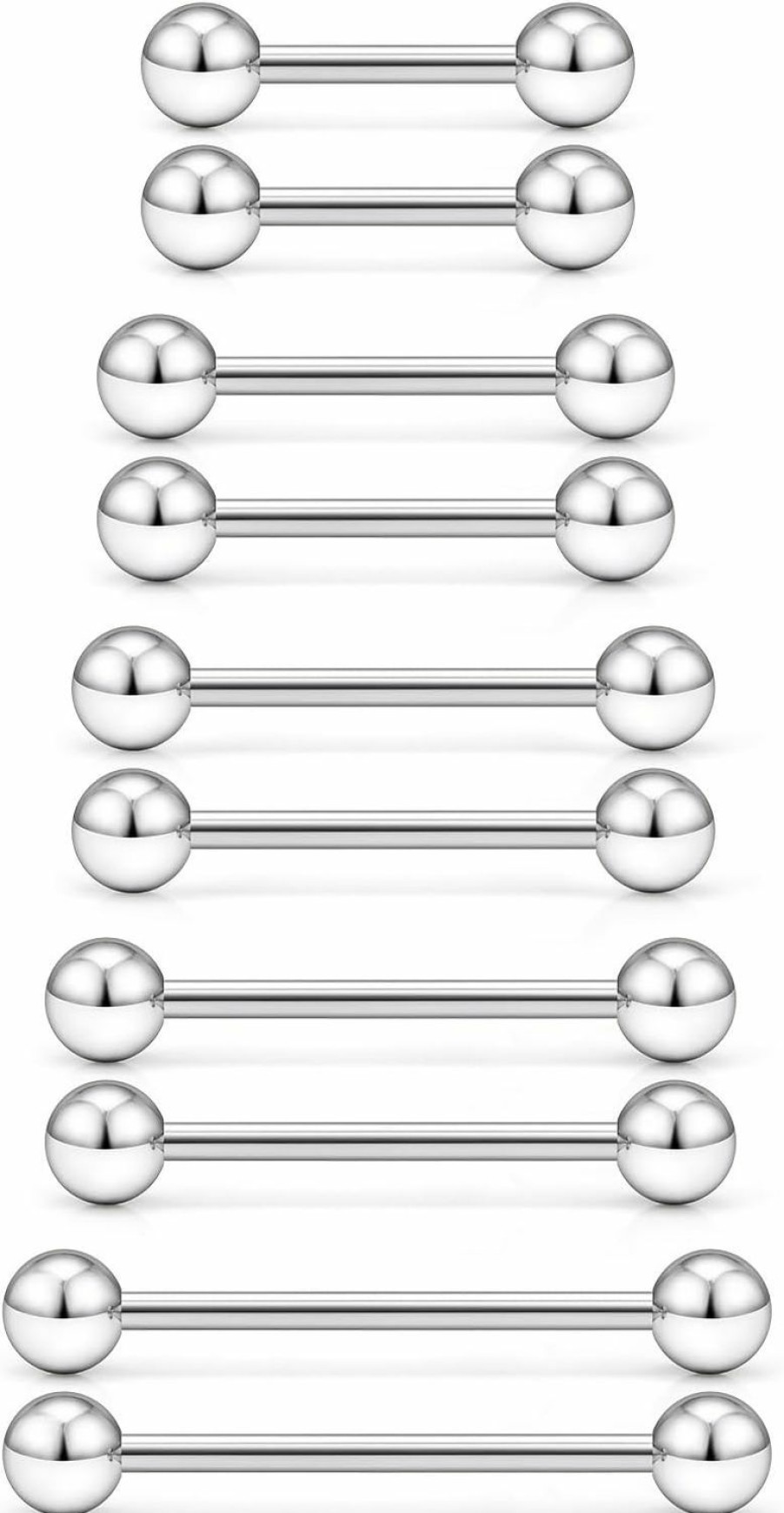 Kwoencxi Kwoencxi 14G 16G Nipple Piercing Jewelry Tongue Rings For Women Hypoallergenic 316L Surgical Steel Externally Threaded Nipple Tongue Ring Barbell Piercings Jewelry Women Men 12Mm 14Mm 16Mm 19Mm 22Mm | Body Piercing Barbells