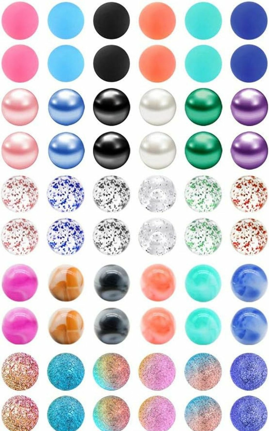 Mayhoop Mayhoop 14G 60Pcs Replacement Balls For Piercing Barbell Parts 5Mm 8Mm Stainless Steel & Clear Flexible Balls For Women Men | Body Piercing Barbells