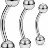 Ocptiy Ocptiy 14G 16G G23 Titanium Eyebrow Rings Rook Daith Catilage Helix Earrings Belly Button Navel Rings Snake Bites Lip Rings Curved Barbell Body Piercing Jewelry For Women Men Girls 6Mm 8Mm 10Mm 3Pcs | Body Piercing Barbells