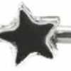 Body Accentz 316L Surgical Black Star 14G 1 1/2\" Industrial Bar Ear Barbell Piercing Jewelry Body Accentz Jewelry Sold Individually | Body Piercing Barbells