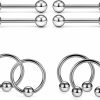 Dyknasz Dyknasz G23 Implant Grade Solid Titanium Externally Threaded Nipple Rings Hoop Straight Barbell Nipple Shield Piercing Jewelry For Women Men | Body Piercing Barbells