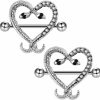 COCHARM Cocharm 2Pcs Cute Snake Nipple Shield 14G Stainless Steel Nipple Barbell For Women 14Mm Octopus Nipple Piercing 14 Gauge Nipple Jewelry | Body Piercing Barbells