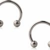 Ruifan Ruifan Grade 23 (G23) Titanium Cbr Horseshoe Circular Rings For Lip Eyebrow Tongue Nipple Helix Tragus Cartilage Septum Piercing Jewelry 3Mm Balls 16G 8Mm/10Mm 2Pcs | Body Piercing Barbells