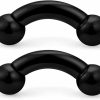 Ftovosyo Ftovosyo Pa Rings 316L Surgical Steel Internally Threaded Bent Curved Barbell For Women Men Cr Ear Gauges Earrings 2G 4G 6G 8G 12Mm/16Mm 1 Pair, Color Black | Body Piercing Barbells