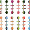 Memsion Memsion 14G Body Piercing Jewelry Surgical Steel Belly Button Rings Tongue Rings Packs Silicone Spike Ball Barbell Belly Tongue Nipple Rings Piercing For Women | Body Piercing Barbells