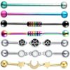 WASOLIE Wasolie 316L Surgical Stainless Steel Industrial Bar Piercing 14G Straight Barbell Body Piercing Jewelry For Women Men | Body Piercing Barbells