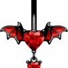 CM Crareesi Mania Cm Crareesi Mania Bat Belly Button Ring Heart Cz Belly Rings 316L Surgical Steel Black Belly Button Piercing Jewelry 14G Dangle Belly Ring For Halloween | Body Piercing Barbells