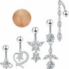 Jewdreamer Jewdreamer Belly Button Rings 316L Surgical Stainless Steel Belly Rings Cz Clicker Dangle Belly Button Piercings For Women Navel Piercings Pack | Body Piercing Barbells