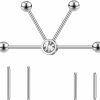 AOEDEJ Aoedej 14G Industrial Piercing Jewelry Silver Industrial Bar Piercing Industrial Earrings Cute Industrial Piercing Jewelry For Women | Body Piercing Barbells