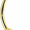 COCHARM Cocharm 14K Solid Gold Eyebrow Rings 16G Real Gold Eyebrow Piercing 8Mm Eyebrow Barbell 16 Gauge Yellow Gold Rook Barbell 14K Gold Cute Rook Earrings | Body Piercing Barbells