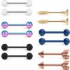 Ruifan Ruifan 14G 9/16Inch Nipple Tongue Shield Ring Barbell Body Piercing Jewelry Retainer Set 8Pcs | Body Piercing Barbells